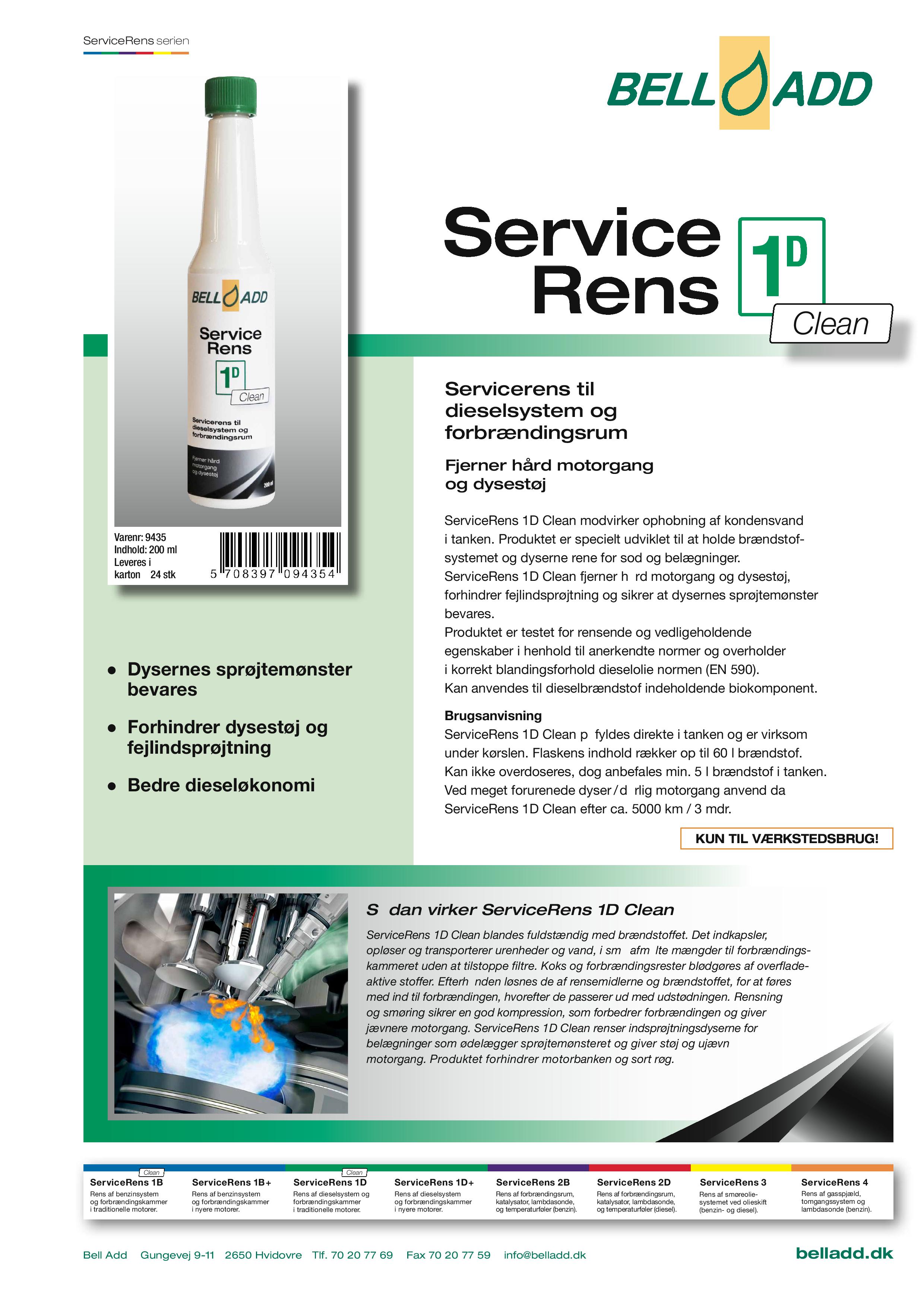 Instruktion bell add service rens 1d clean
